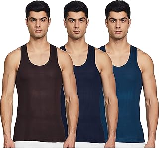 Rupa Jon Color Cotton Vest-Pack of 3